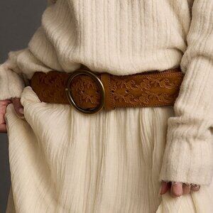 12th Tribe Abbott Light Brown Floral Embossed Belt Size XS/SXS/S